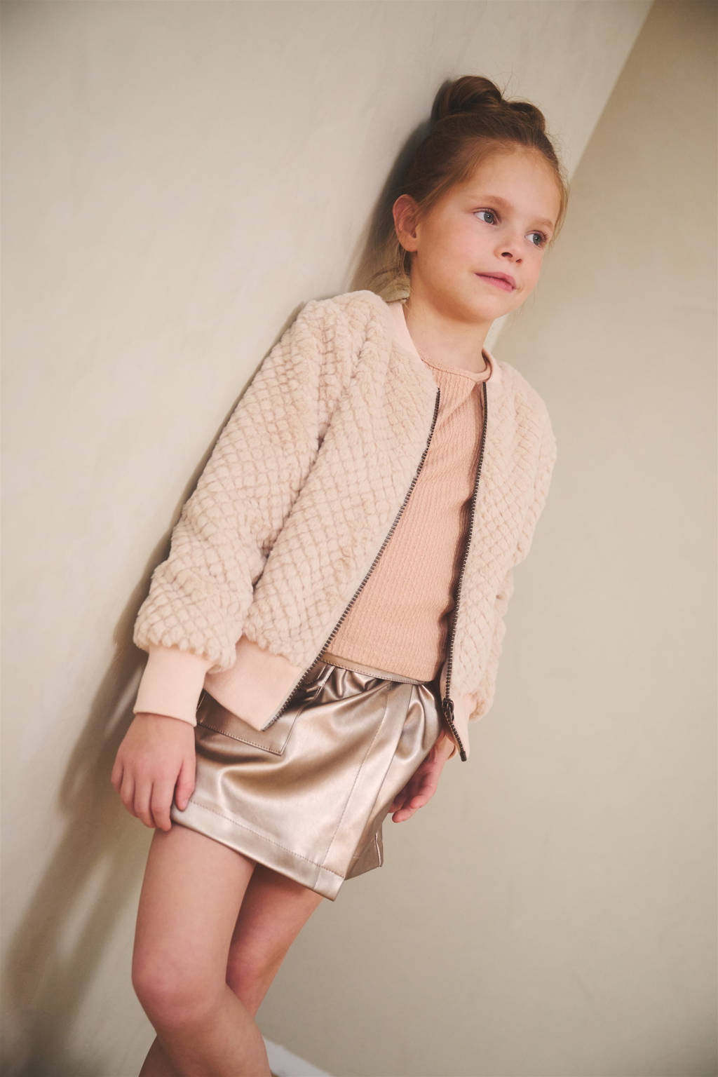 NONO imitatieleer skort bruin