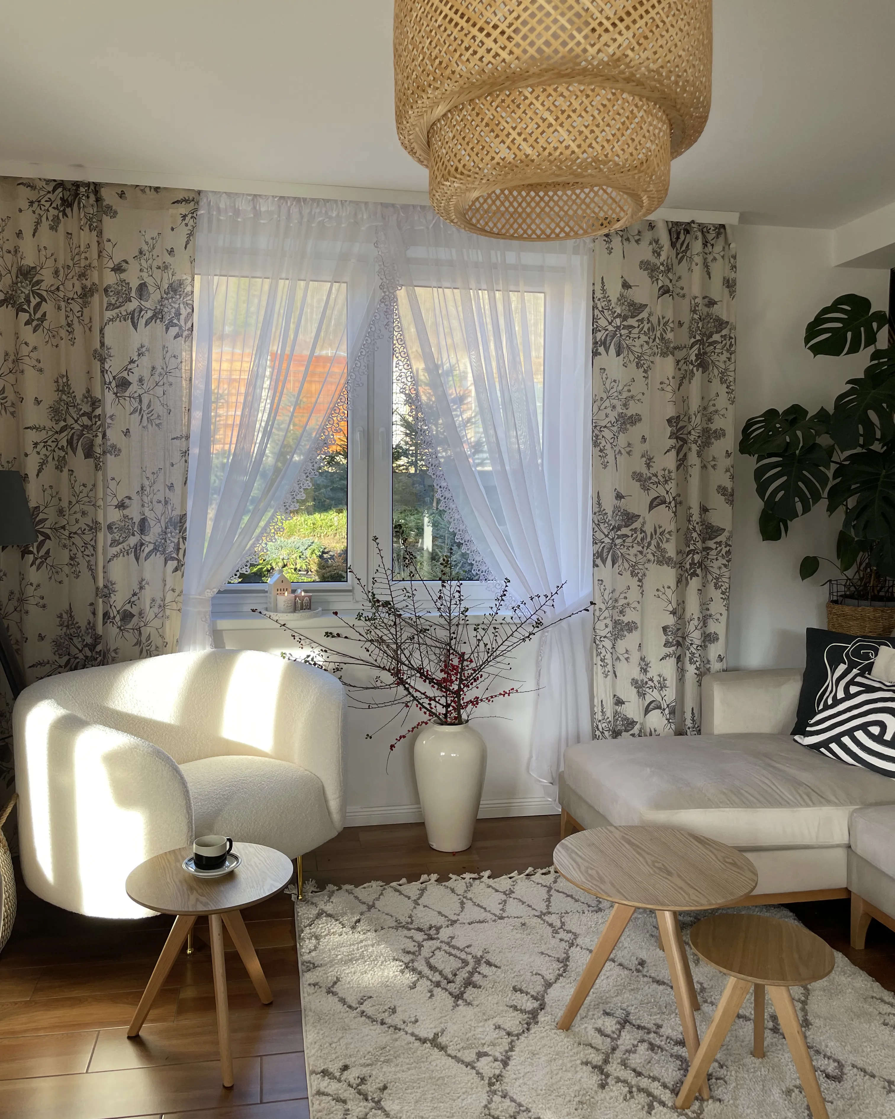 Fauteuil LOEN Bouclé Wit
