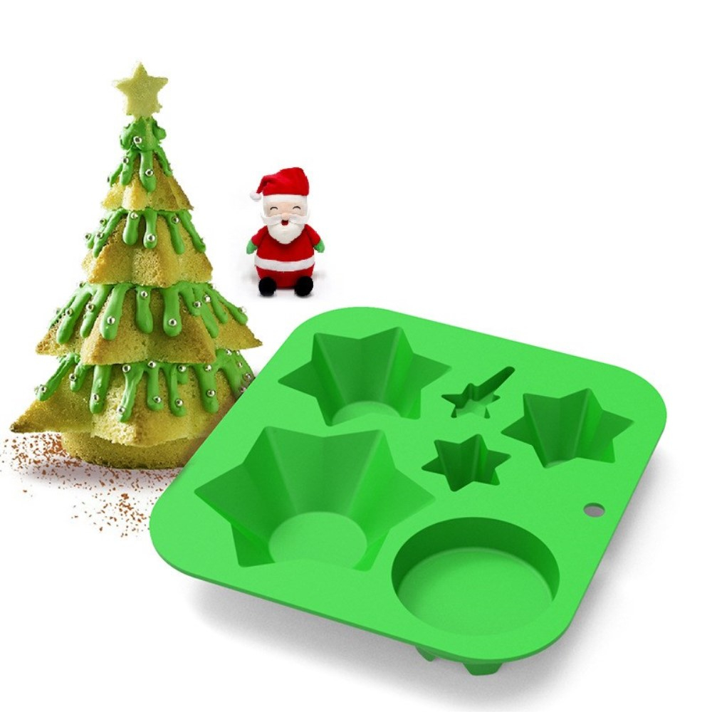 Silikon Weihnachtsbaum Form 3D Christmas Tannenbaum Backform - Grün