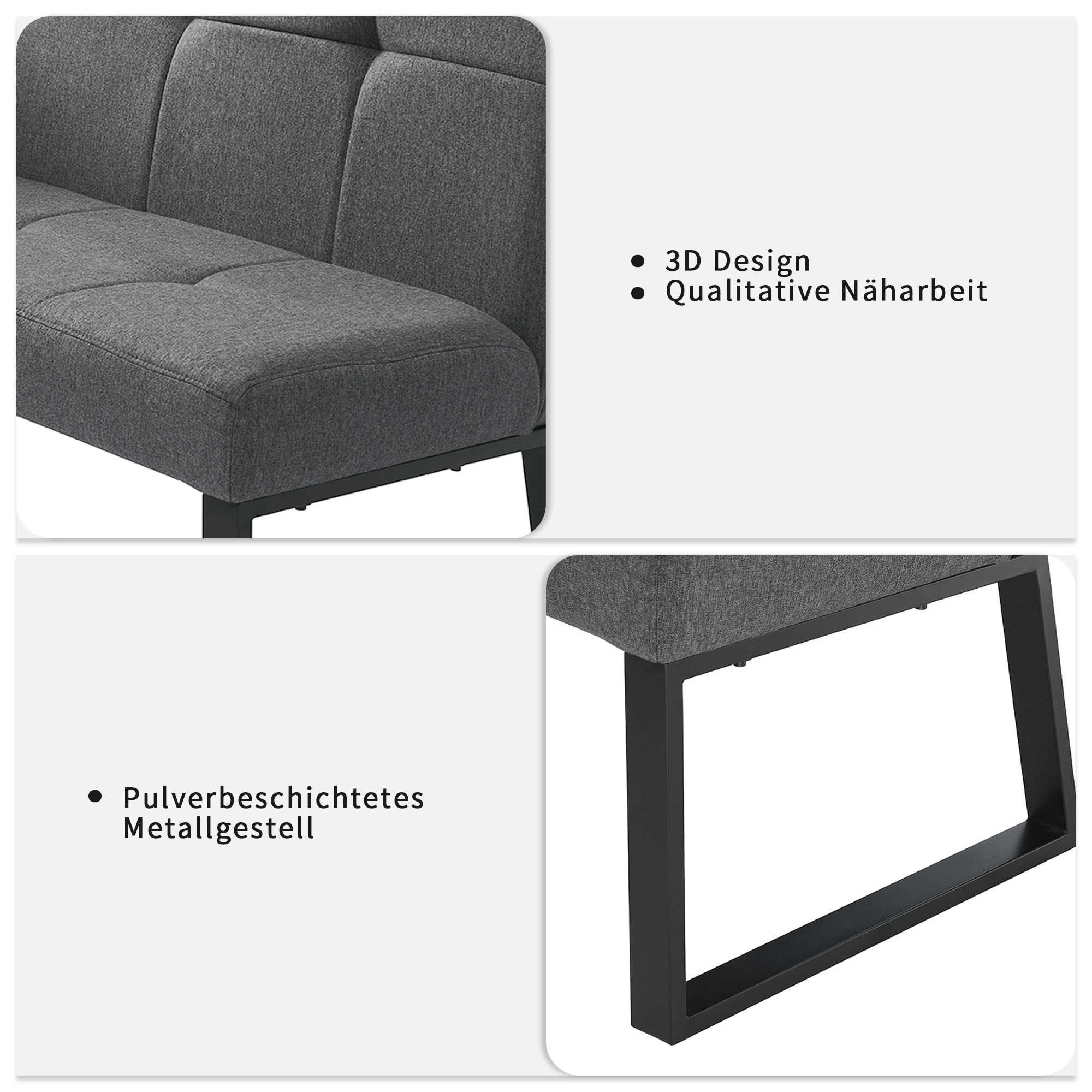 GOODproduct Eckbankgruppe »Geranie, Sitzgruppe, Eckbank links und rechts montierbar« Set, Gruppe bestehend aus Eckbank, Esstisch 120 cm, zwei Freischwinger, 4 Stk. tlg.