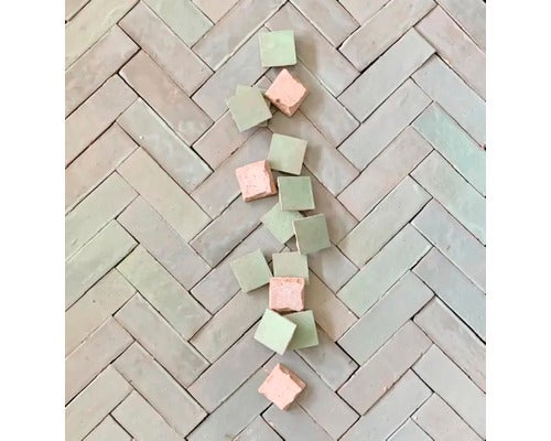 Handgemaakte tegel Zellige Bejmat 15 vert clair 5x15cm glanzend
