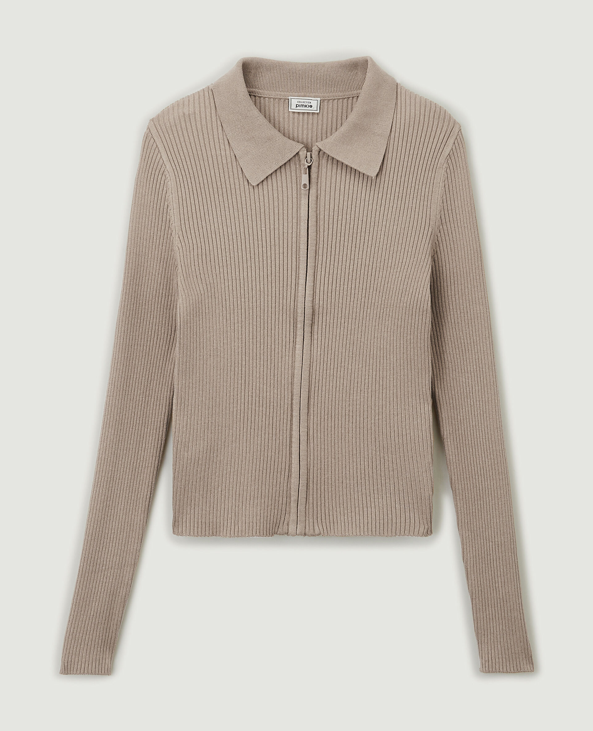 Gilet à col en pointes - Marron