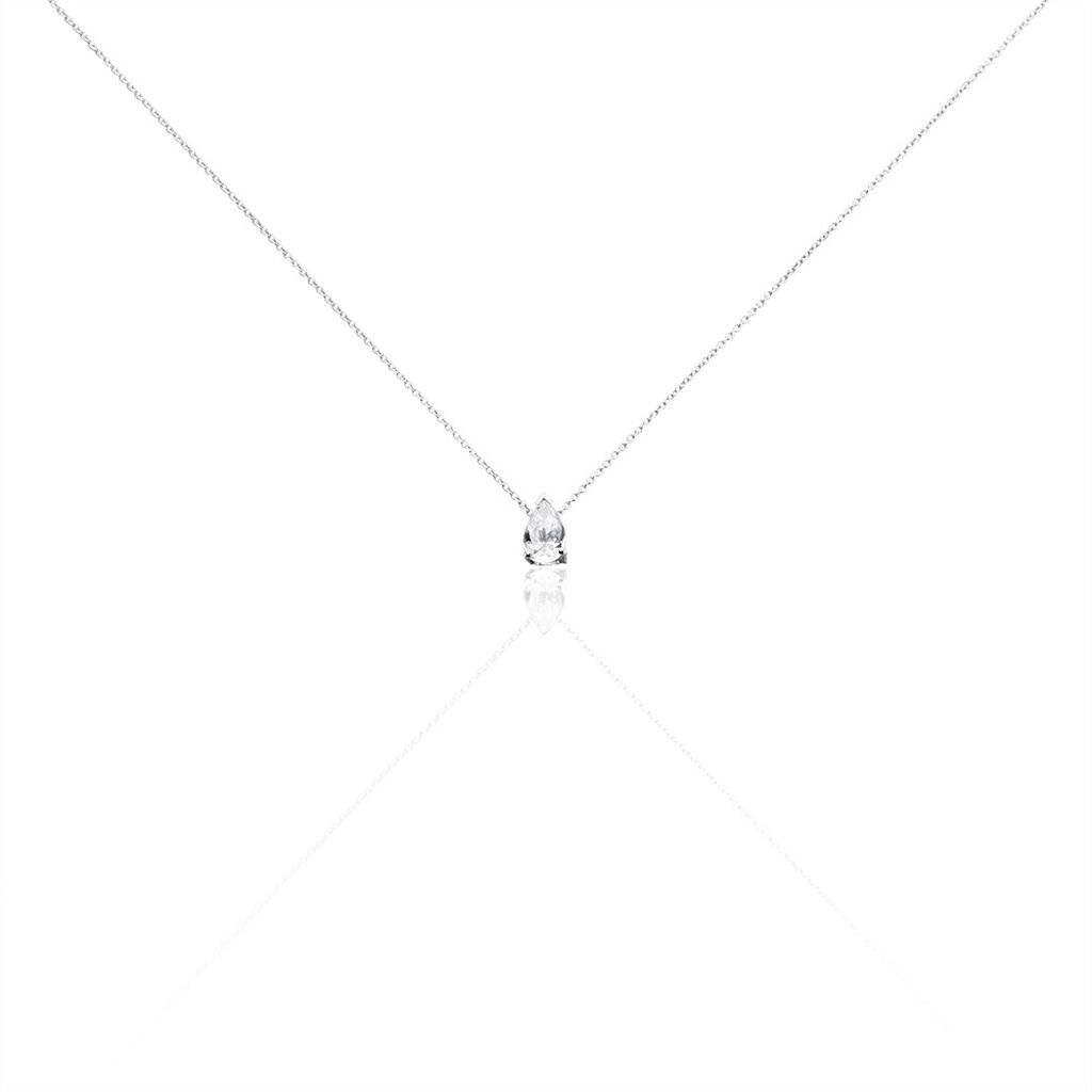 Collier Adham Or Blanc Oxyde De Zirconium