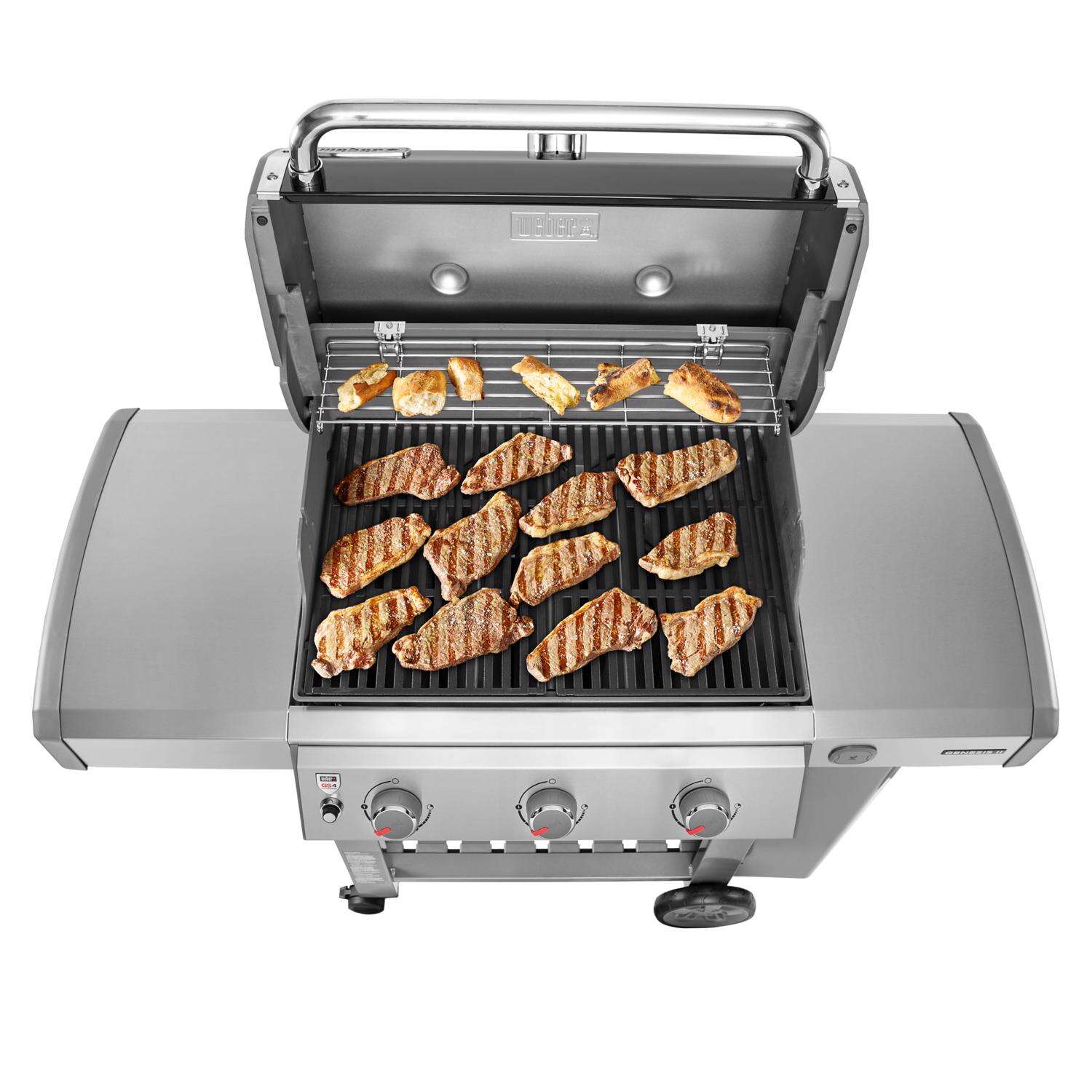 Churrasqueira a gás propano Weber Genesis II E-310 com 3 queimadores, preta.