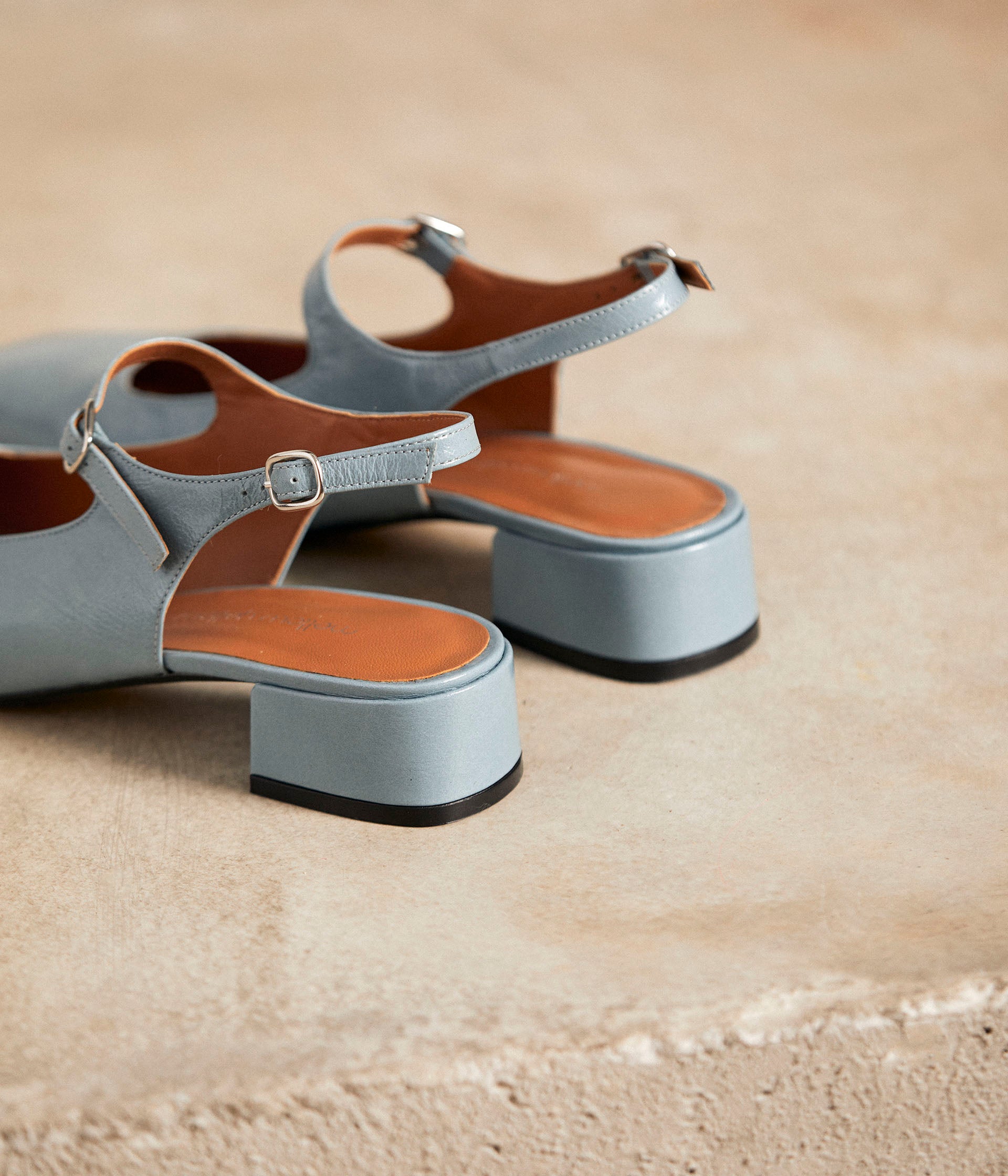 Slingbacks bleu verni Clarissa