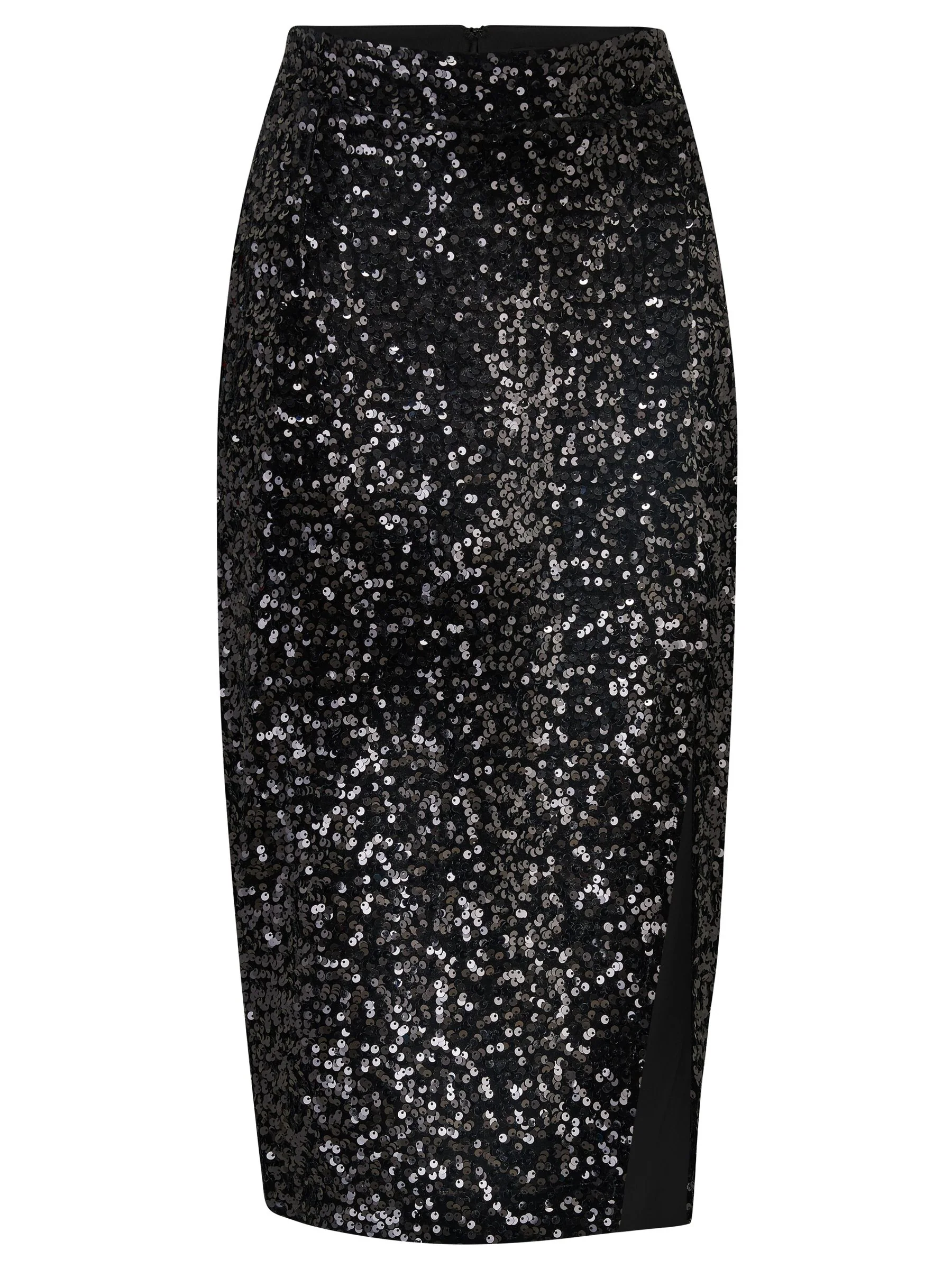Zwart - Pour Moi Selena midirok van fluweel en lovertjes