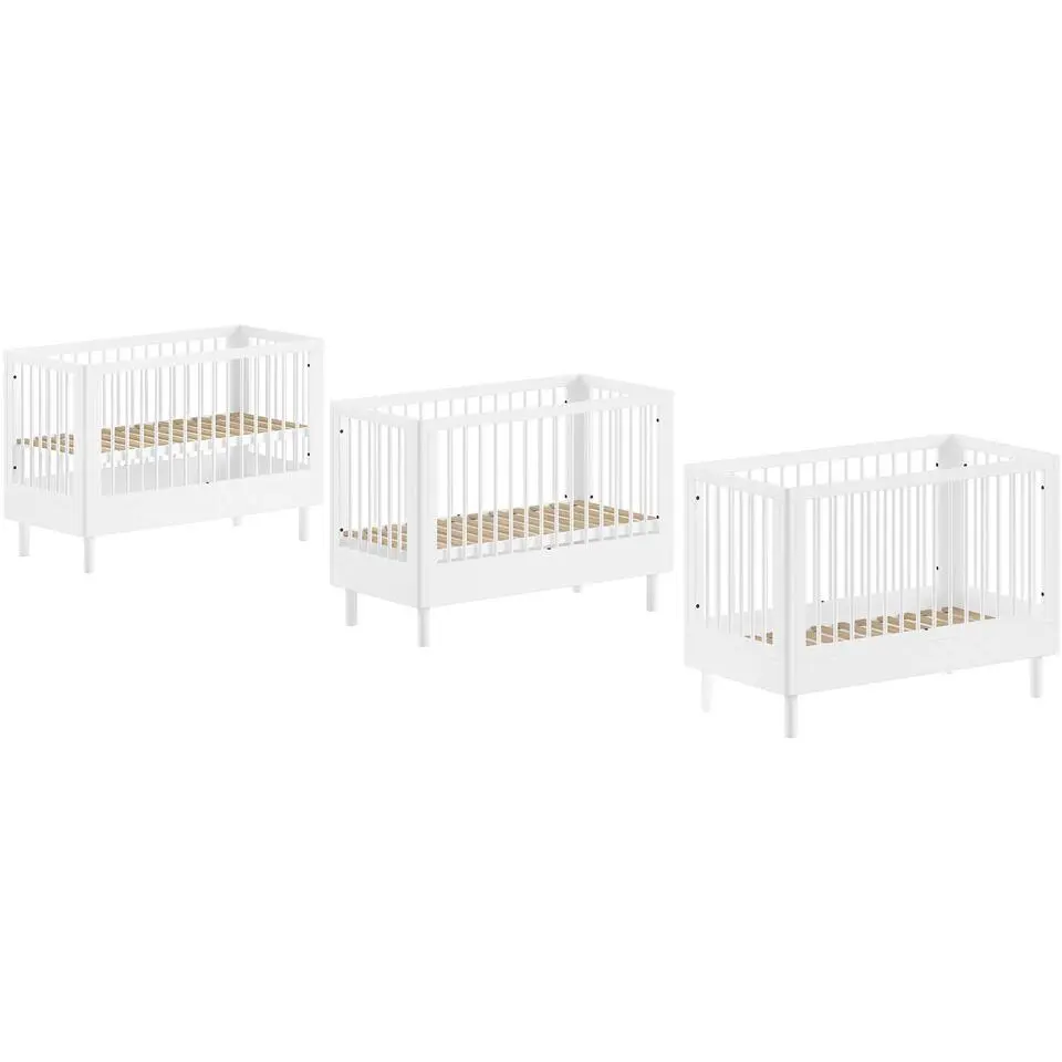 Babybed Forrest 60 x 120cm - verstelbaar - wit beukenhout