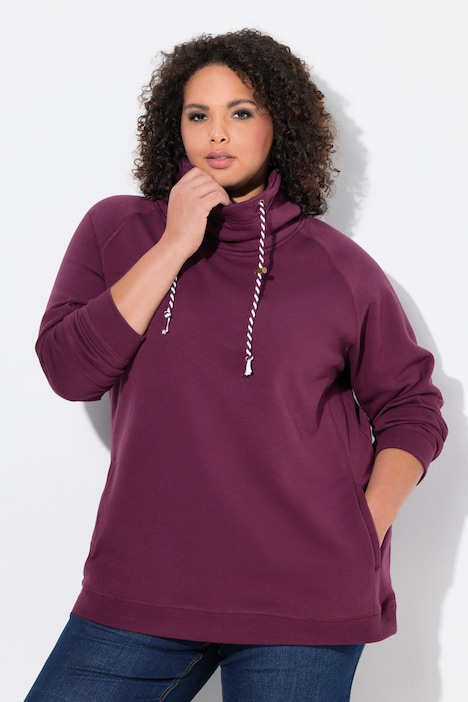 Sweatshirt, weiter Stehkragen, Taschen, Raglan-Langarm