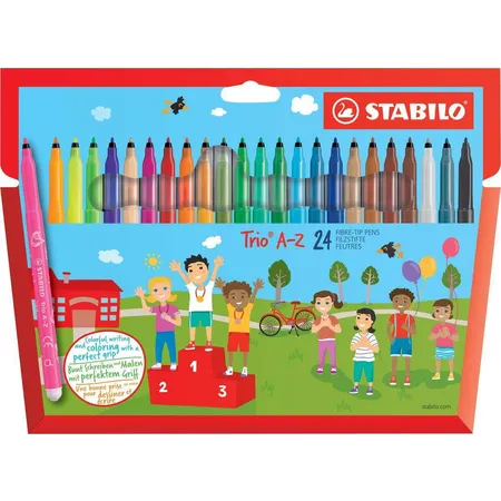 Filzstift - STABILO Trio A-Z - 24er Pack - mit 24 verschiedenen Farben