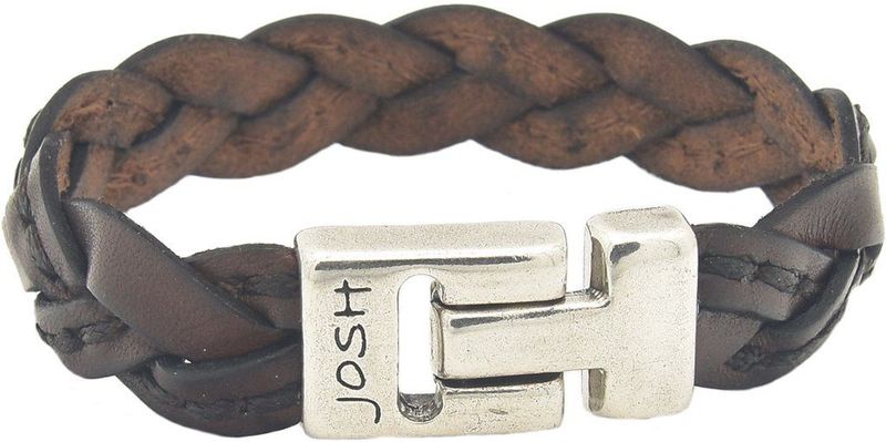 Josh - 24303 - Armband - Bruin - Leer en Metaal - 20.30 CM