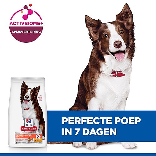 Hill's Science Plan Canine Adult Perfect Digestion Hondenvoer Medium | 14 kg | 11800.1