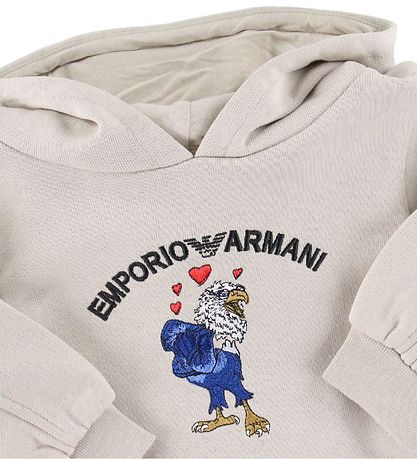 Emporio Armani Sweatkleid - Silver Cloud m. Adler