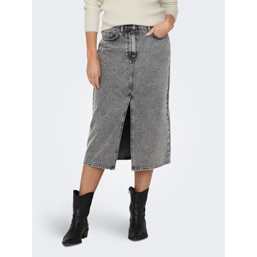 ONLY Gry Højtaljet Denimnederdel, Grey Denim Acid, L
