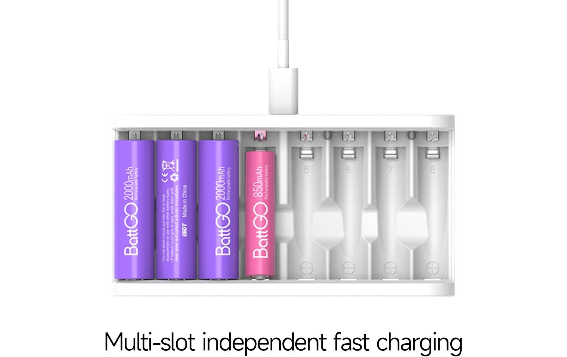 Ladegerät A8 Air USB-CKompaktes Ladegerät für AA und AAA Akkus