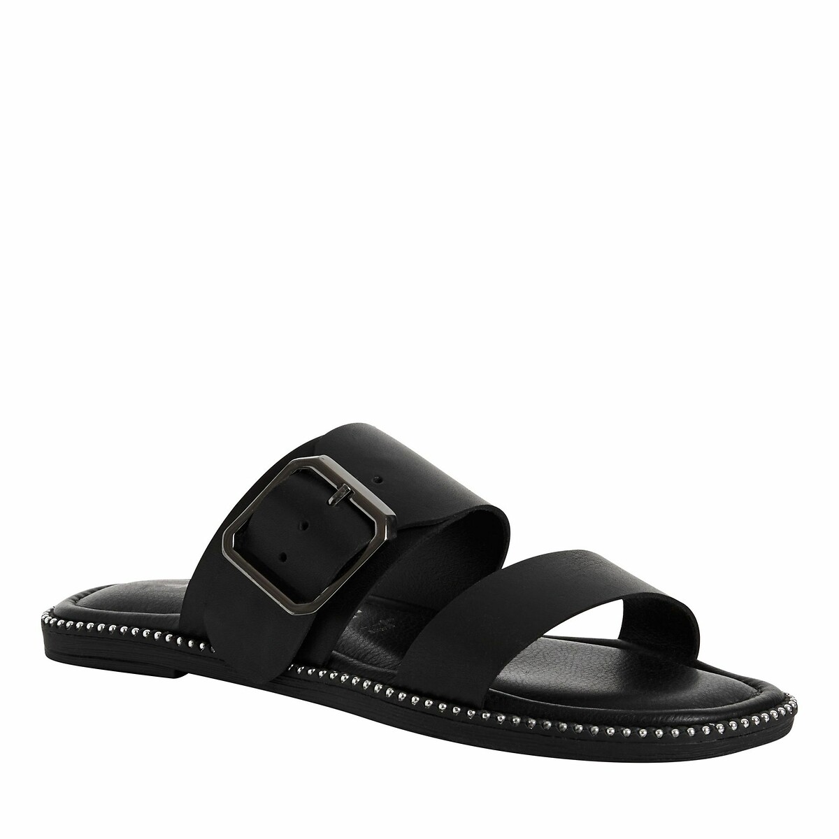 TAMARIS<br>Mules de couro planas