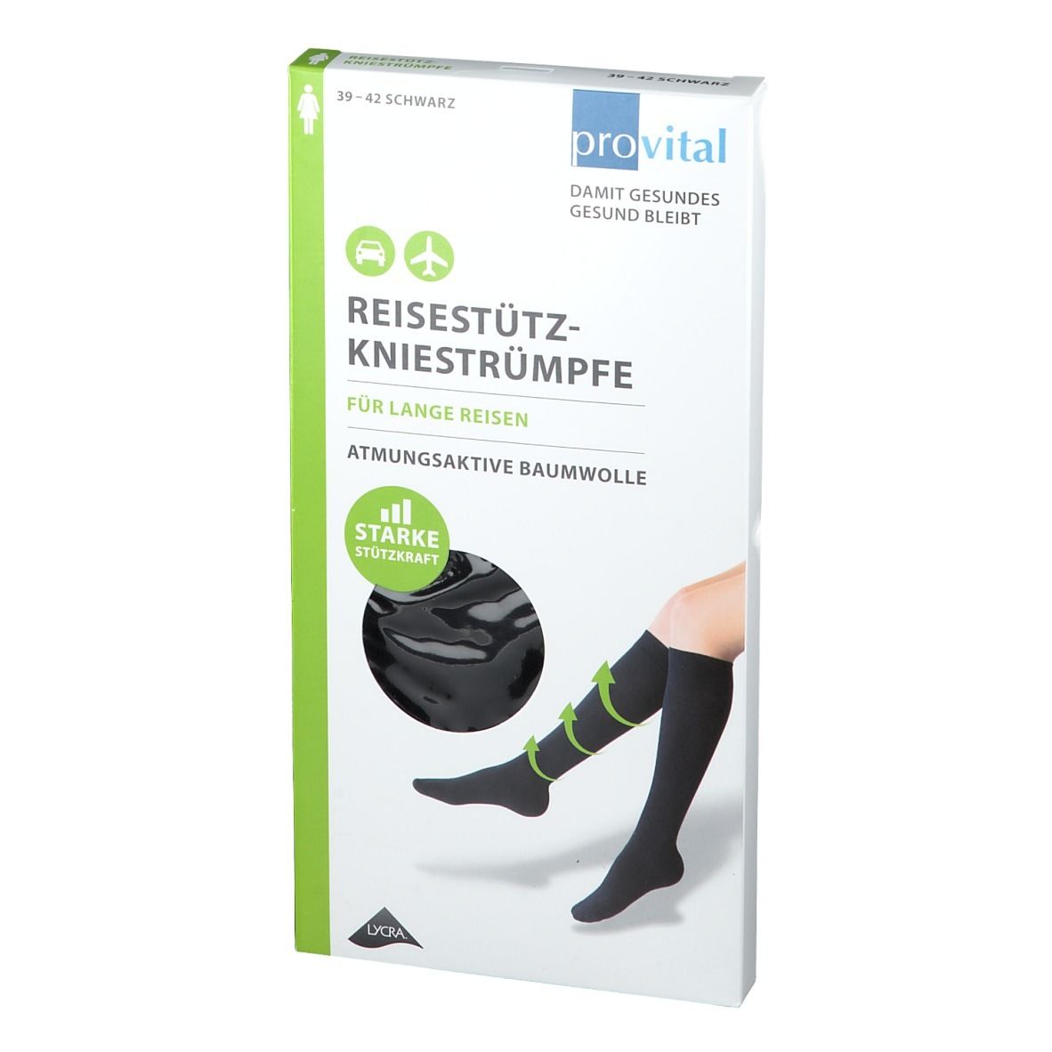 provital Reisekniestrümpfe Gr. 39 - 42 schwarz