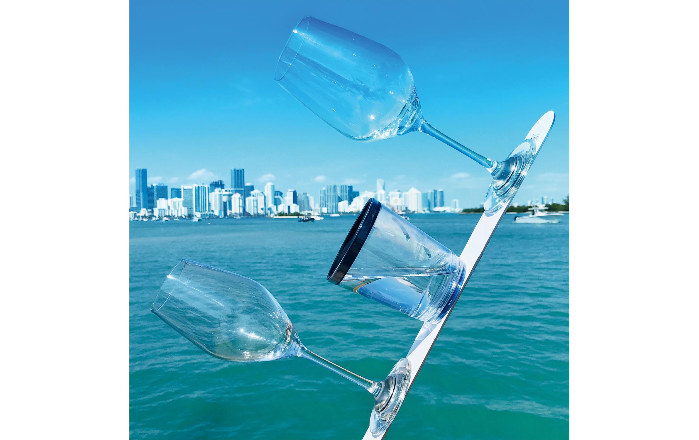 Outdoor-Champagnerglas Kristallgläser 2er-SetWeingläser-Set mit Magnet-Pads