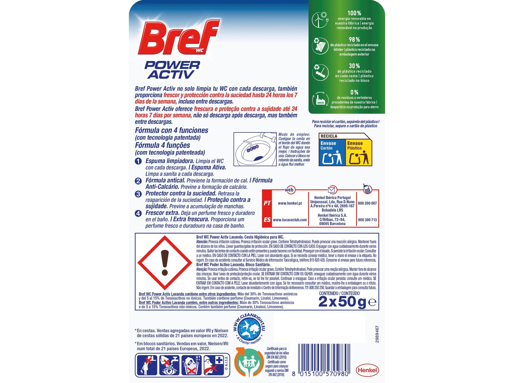 BLOCO BREF SONASOL SANITÁRIO DUPLO LAVANDA 2UN