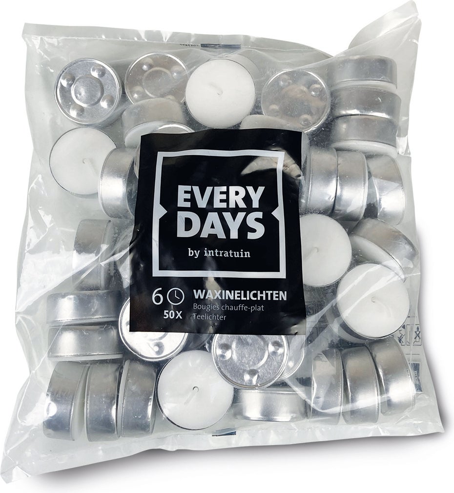 Everydays waxinelichten wit6 uur 50 stuks