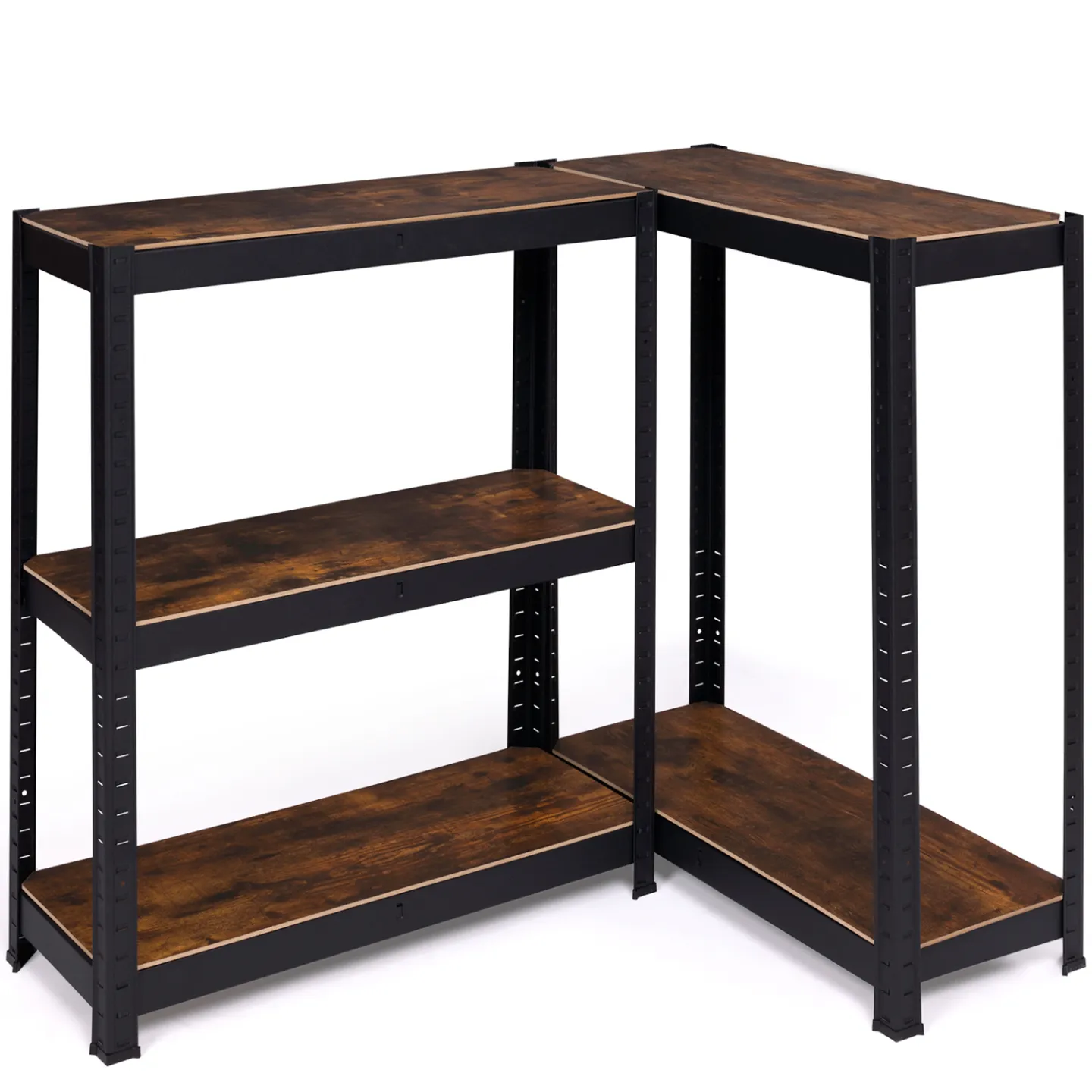 Etagère modulable charges lourdes 5 plateaux effet bois vieilli