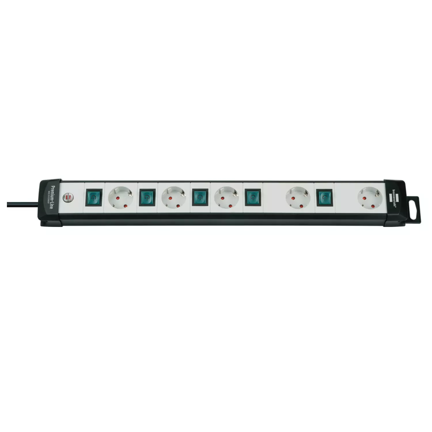 Brennenstuhl 1951550600 5 Voudige stekkerdoos met individuele schakelaars - Zwart / lichtgrijs - 3m