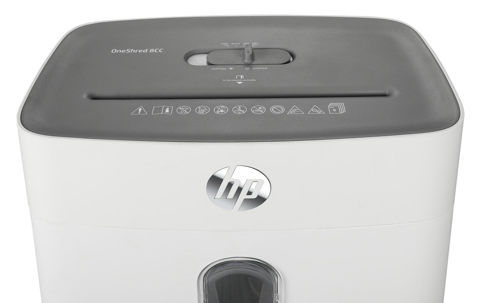 Aktenvernichter OneShred 8CC P-4, 8 SeitenDokumentenvernichter von HP