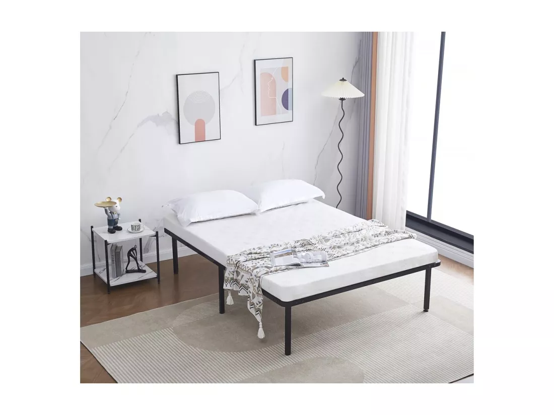 Sommier à lattes + pieds pour matelas - 140 x 190 cm - 26 lattes