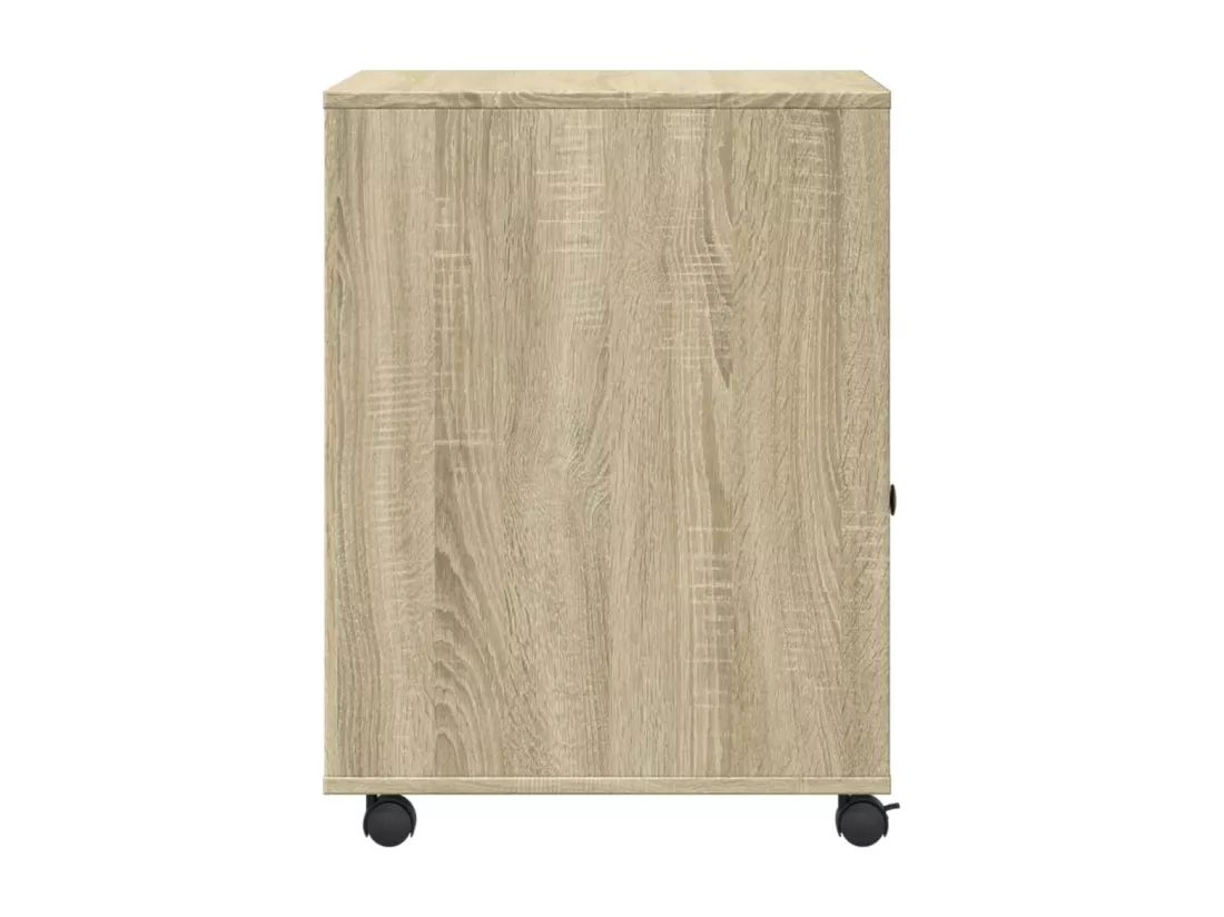 Support d'imprimante avec roulettes chêne sonoma 60x50x67 cm