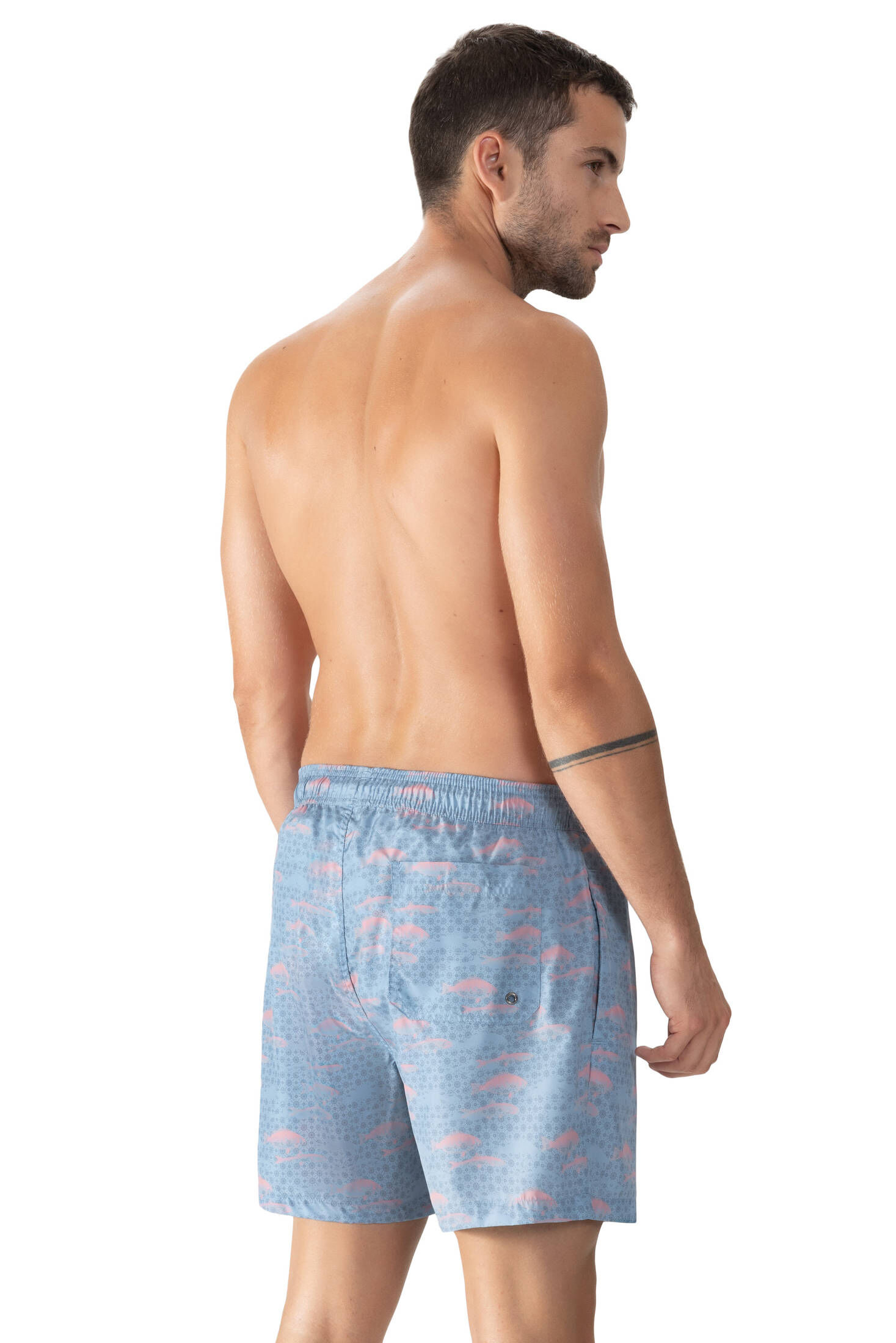 mey| Herren Badeshorts Serie School of Fishes