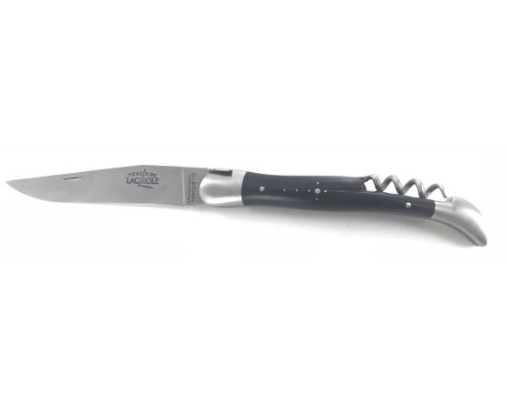 Laguiole Tradition 12 cm - 2 mitres - 2 pièces - Ebène Couteau de Poche Forge de Laguiole