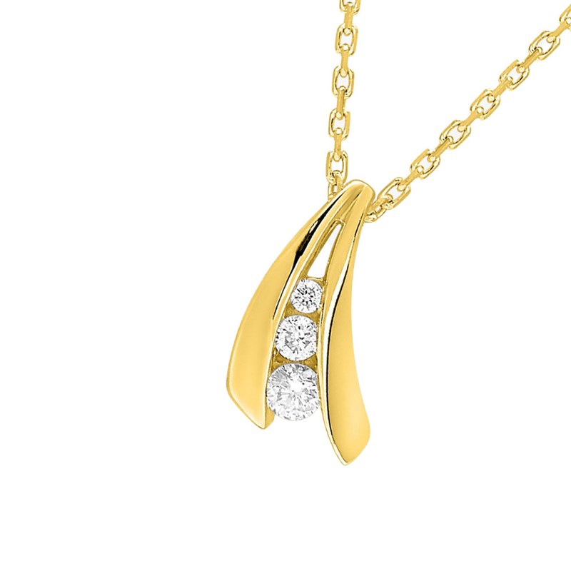 Collier Femme - Or 18 Carats - Diamant 0,08 Carats - Longueur : 42 cm