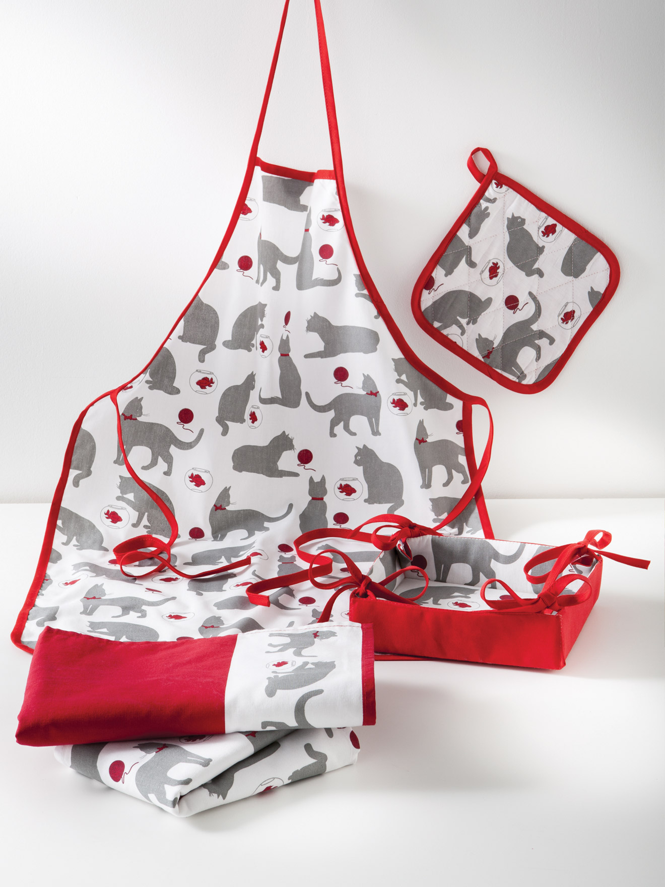 Lot de 5 pièces de cuisine - thème chat