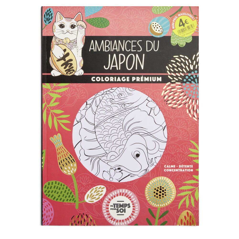 Album de coloriage adulte thérapeutique thème ambiance du Japon 21x29cm