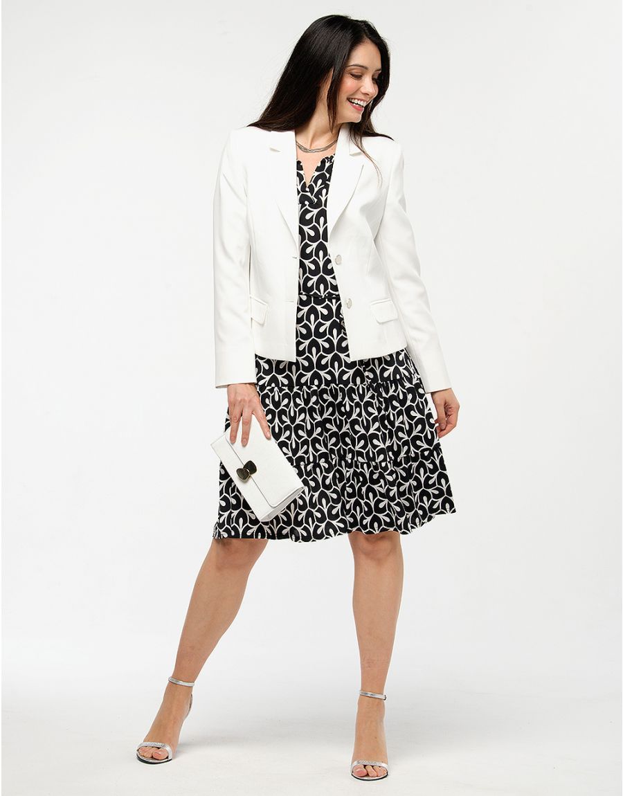 Veste col tailleur écru