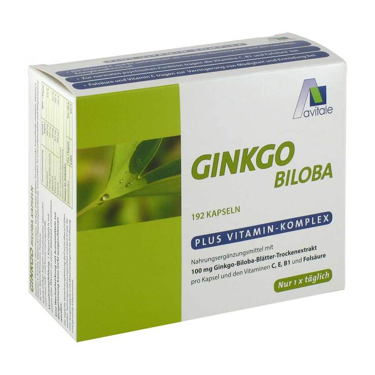 Ginkgo 100 mg Kapseln + B1 + C + E, 192 St