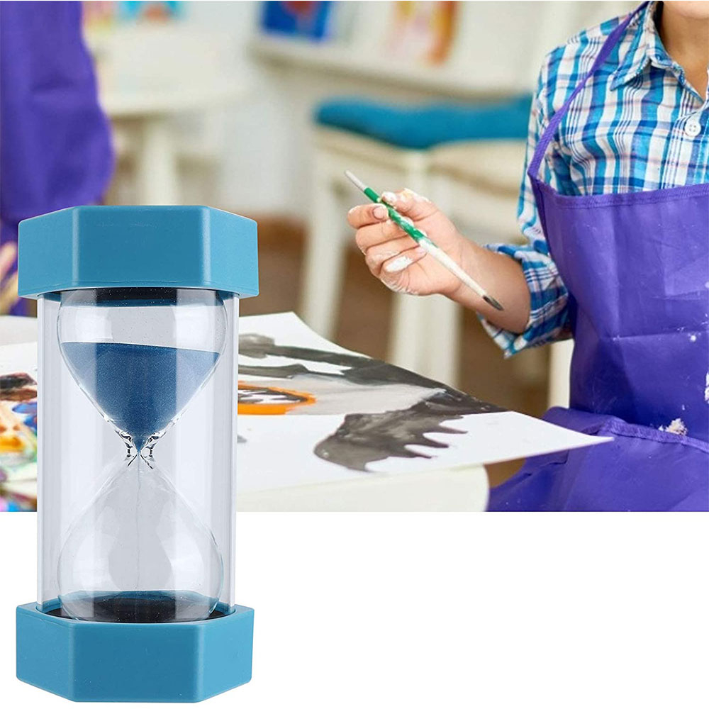 (2er Set) 13cm Sanduhr 5 10 Minuten Timer Sandglas für Zuhause / Büro - Orange / Blau