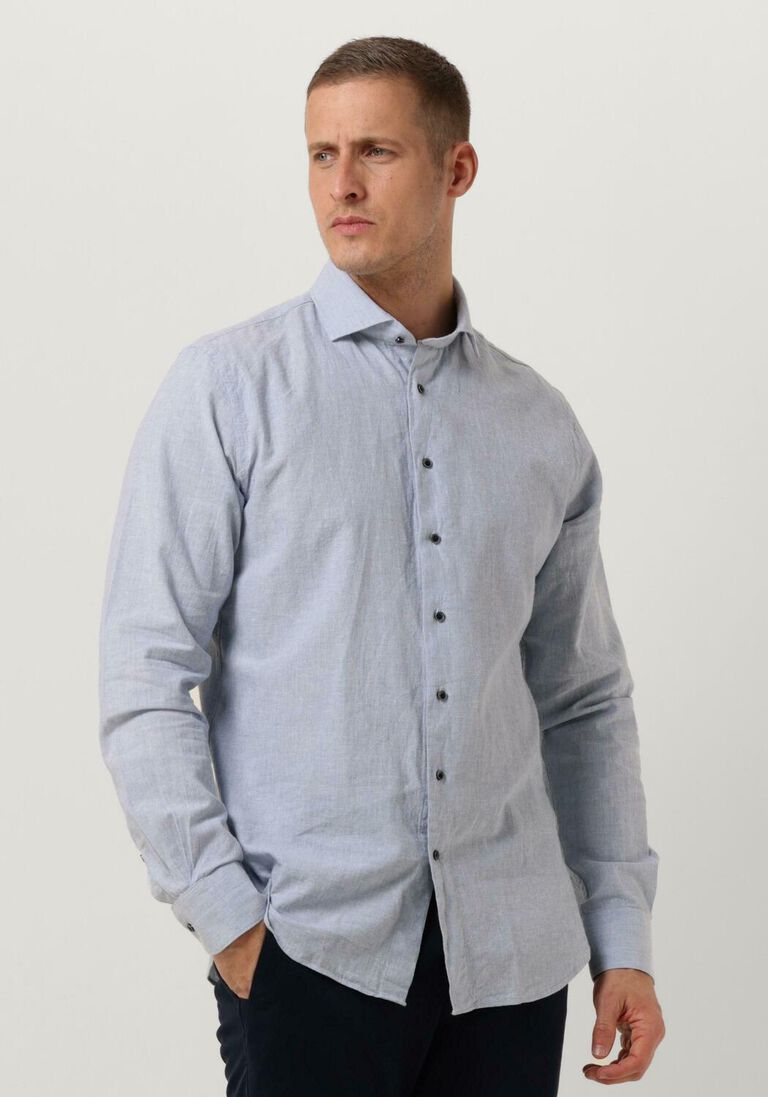 PROFUOMO lichtblauwe profuomo klassiek overhemd shirt cutaway sc cotton linnen