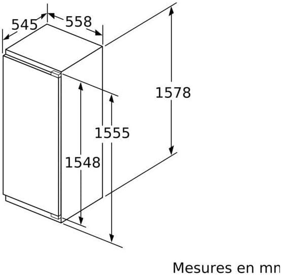 Bosch KIL72AFE0 Serie 6 Einbau-Kühlschrank, 158 x 56 cm Nische, 248 L, Flachscharnier, Made in Germany, VitaFresh plus 2x längere Frische, LED-Beleuchtung gleichmäßige Ausleuchtung