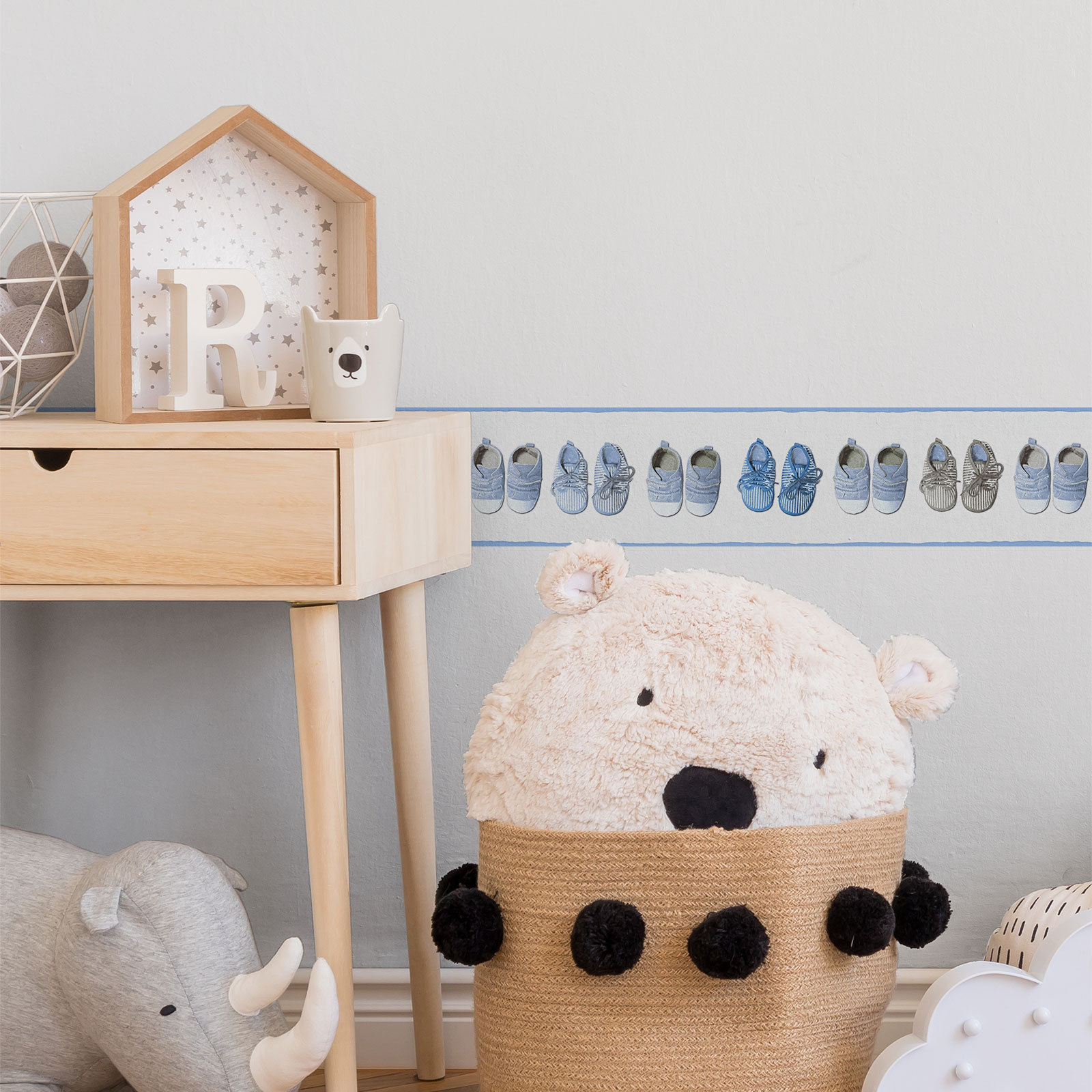 Vlies-Borte LITTLE STARS - blau - 13 cm