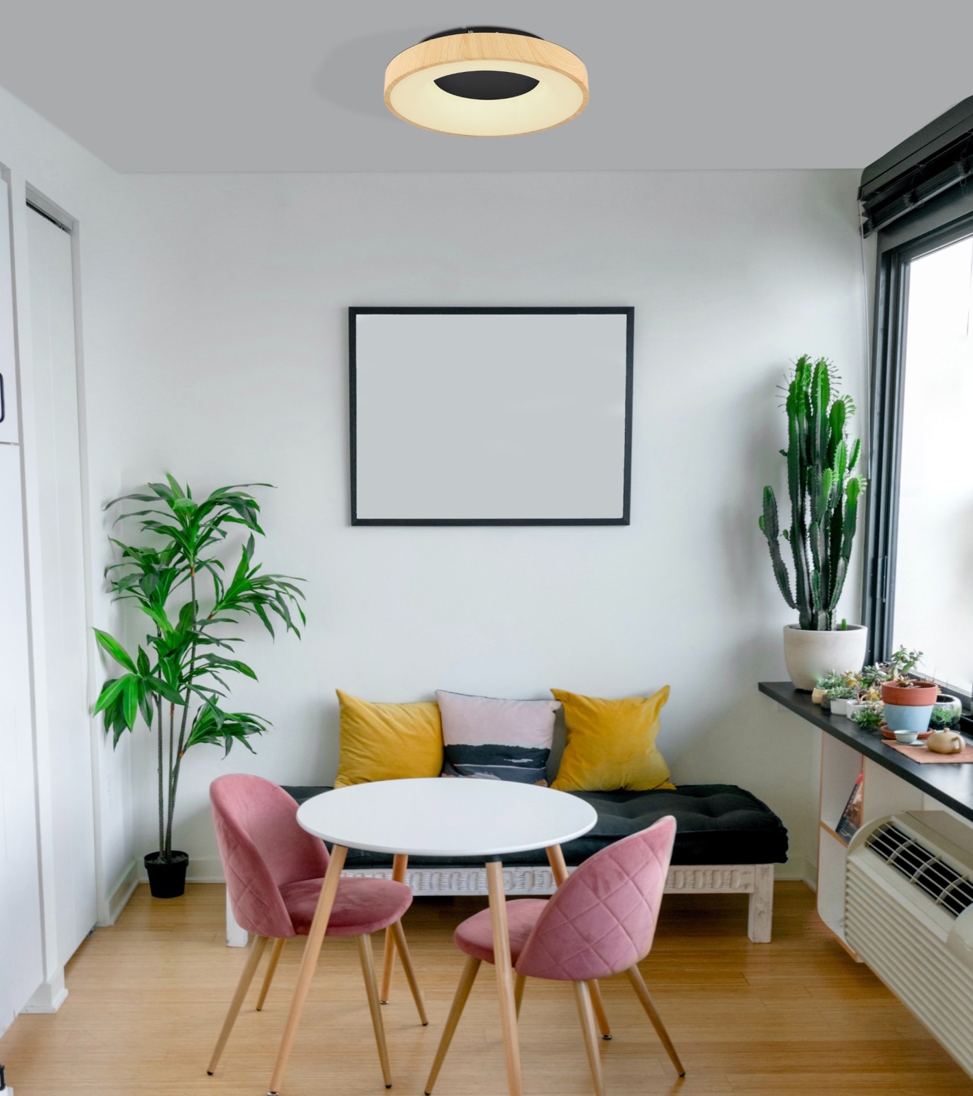 LED-Deckenleuchte - holzfarben - dimmbar - ø 40 cm
