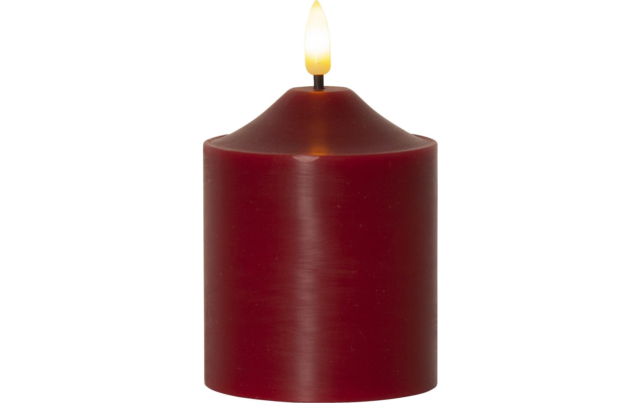 LED-Kerze Pillar Flamme, 12 cm, RotLED-Kerze für Innenbereich