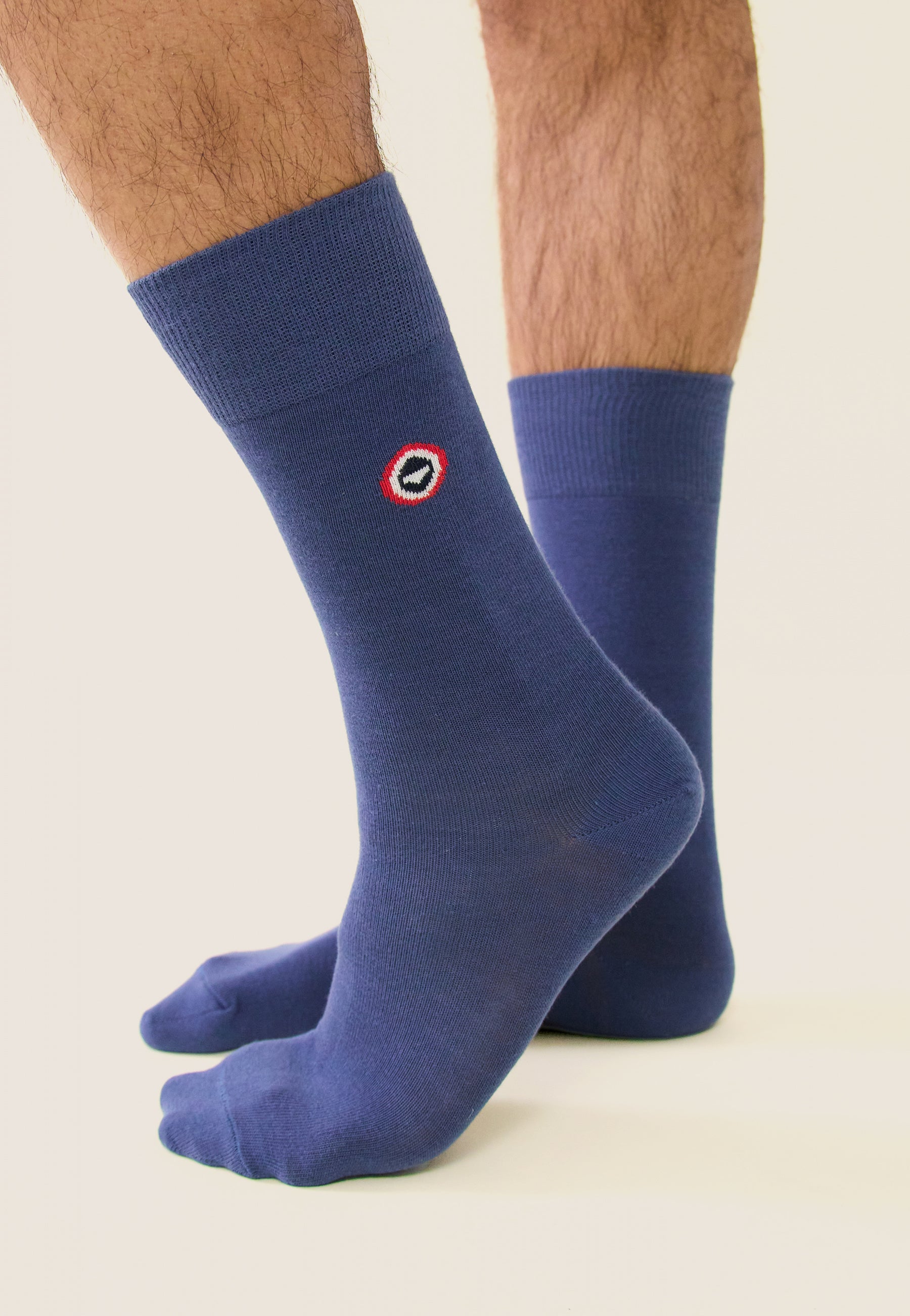Chaussettes mi-hautes-Lucas Uni Acier