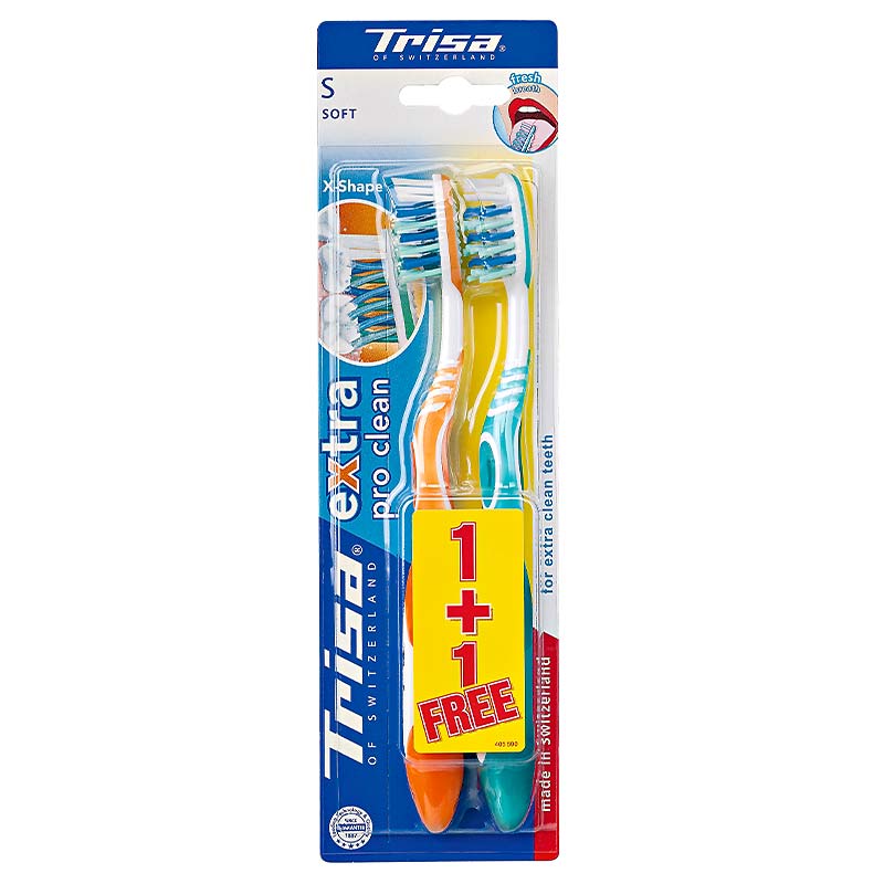 TRISA Zahnbürste Pro Clean x-shape Duo soft 1 Stk