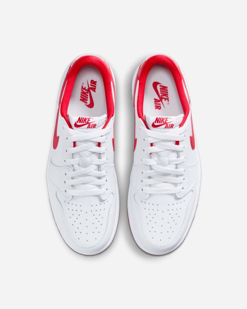 Chaussures Nike Air Jordan 1 Low OG Blanc & Rouge pour homme