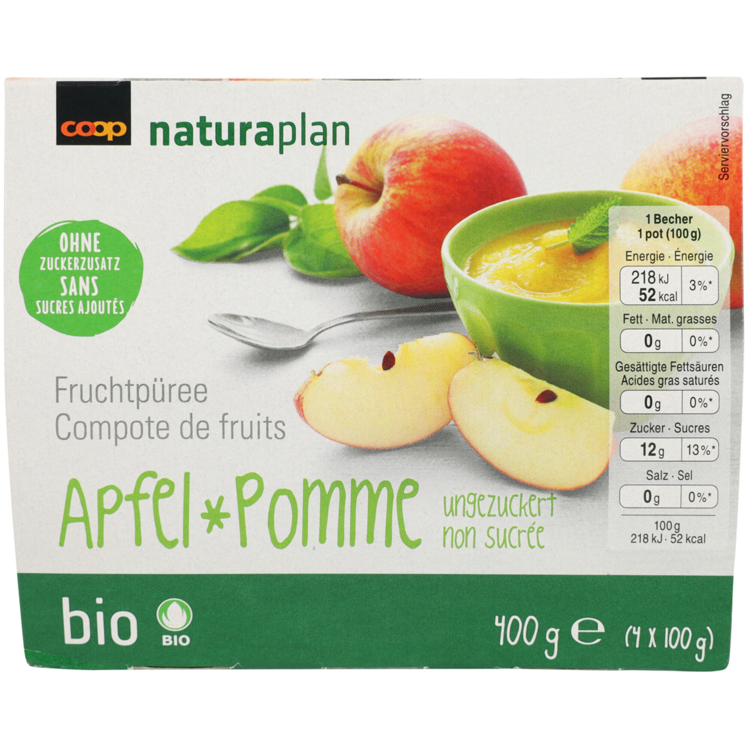 Naturaplan Bio Apfelmus Nature 4x100g