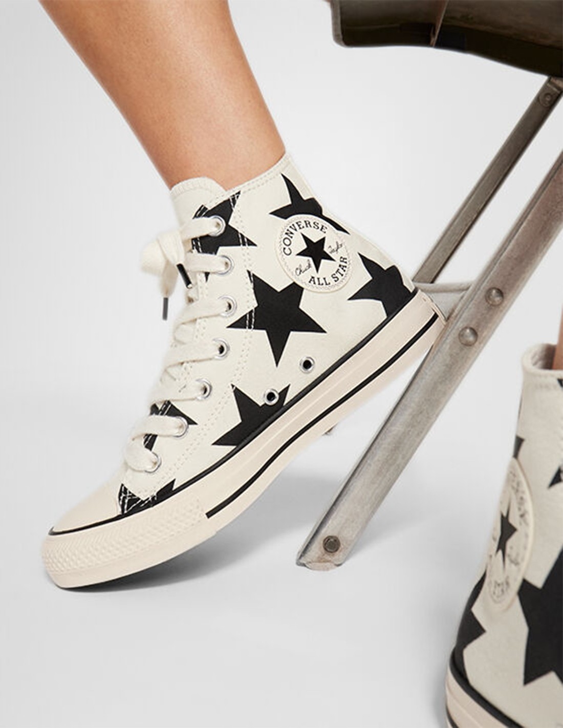 converse Sneakers Montantes Femme Ctas Hi Blanc/Noir Toile