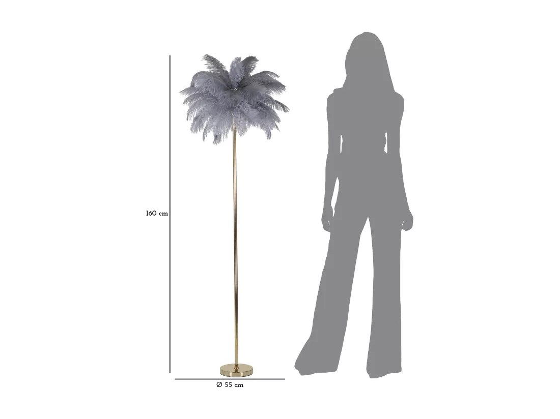 LAMPADAIRE PALM GRIS CM d. 55X160