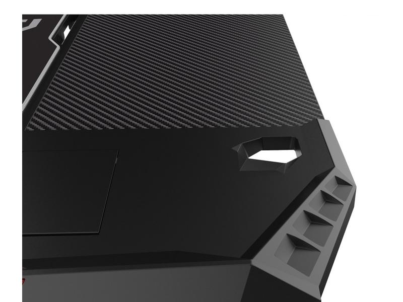 Ultradesk Gaming Tisch Rocket Schwarz Gaming-Tisch mit RGB-LED Beleuchtung für bis zu zwei Monitore