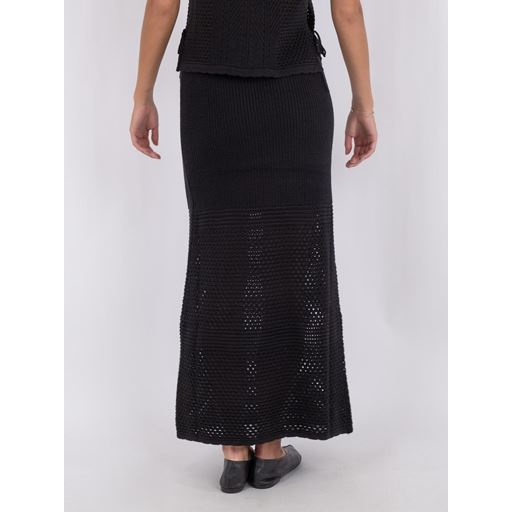 Neo Noir Como Crochet Knit Nederdel, Sort, 40