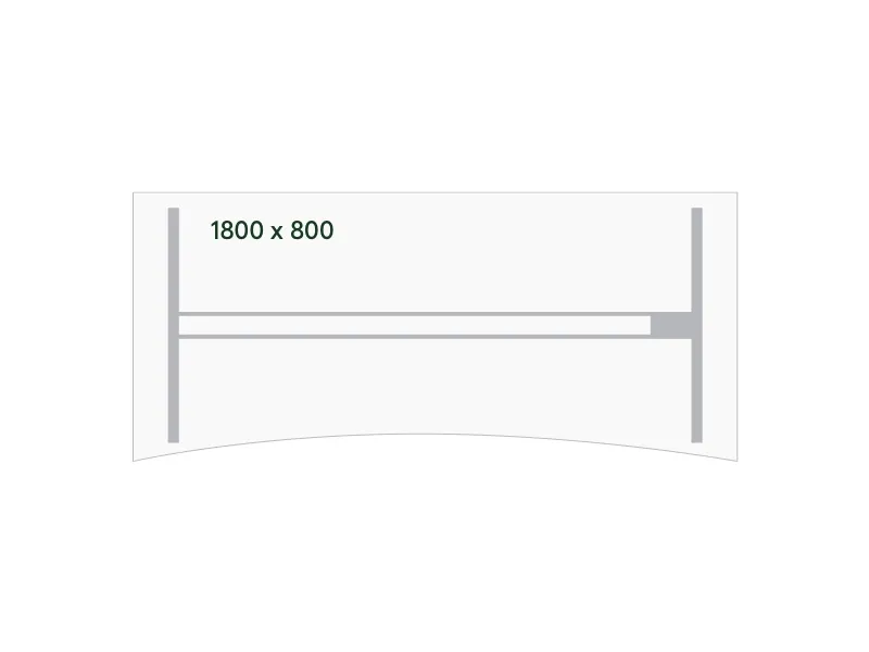 Hæve-sænkebord DNA, Hvid 1800x800mm Bue 2-ben/Sort